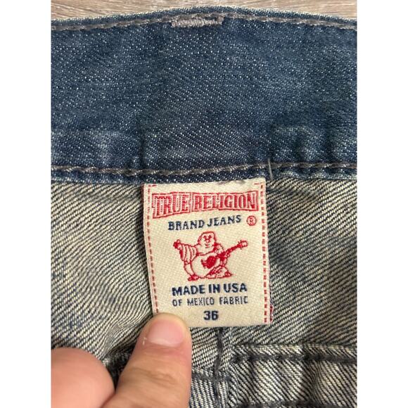 Vintage True Religion Embroidered Baggy Boot Cut Jeans Made In USA - Men’s 38x30 - Picture 6 of 11